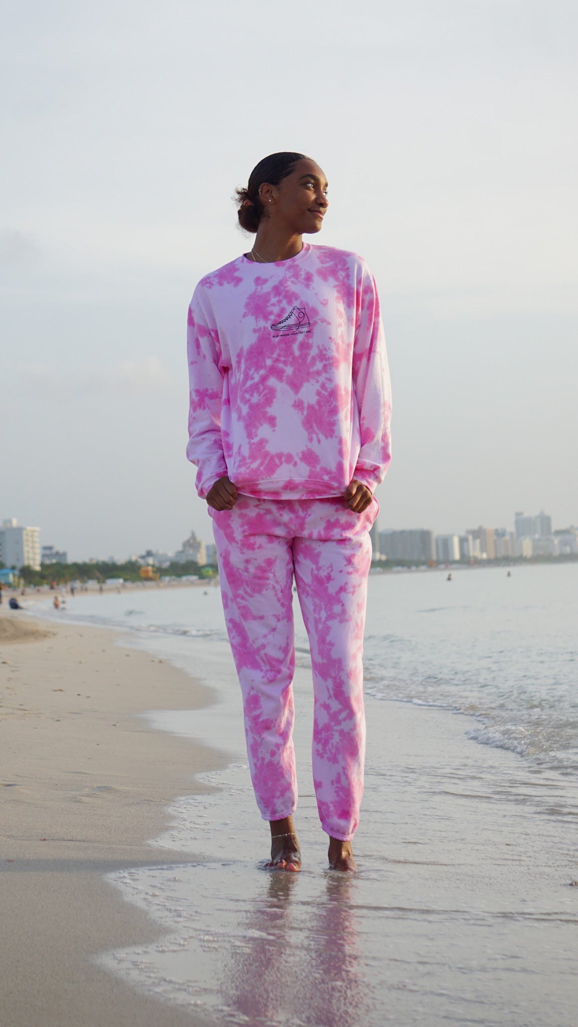 PINK Tie-Dye Sneaker Crewneck